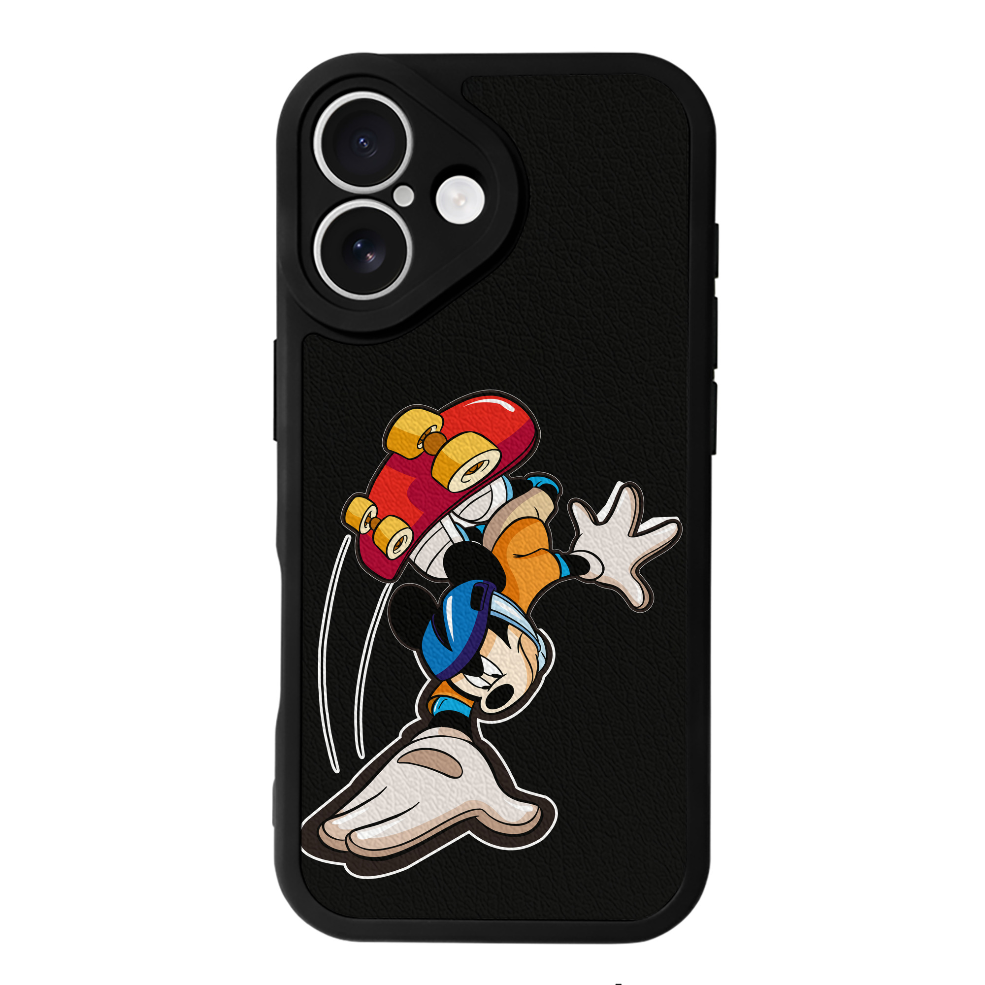 （画像用） ミッキーマウス Mickey Mouse 【iPhone 16シリーズ対応】シリコンスマホケース（レザー調） 材質：シリコン